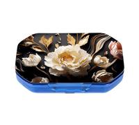 This Portable 3D White Peonypattern Compartmentalized Pillbox Can Be Placed in A Pocket Or Wallet to Store Vitamins, Medicines/Fish Oil/Health Supplements/Other Medications.
