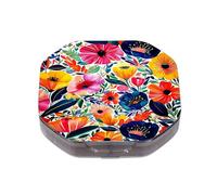 This Portable Bohemian Style Flowerpattern Compartmentalized Pillbox Can Be Placed in A Pocket Or Wallet to Store Vitamins, Medicines/Fish Oil/Health Supplements/Other Medications.