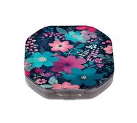 This Portable Bright Colorful Flower Pattern 4 Compartment Pill Pill Box Can Be Placed in A Pocket Or Wallet to Store Vitamins, Medicines Health Supplements Other Medications.
