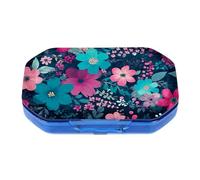 This Portable Bright Colorful Flower Pattern 6 Compartment Pill Pill Box Can Be Placed in A Pocket Or Wallet to Store Vitamins, Medicines Health Supplements Other Medications.