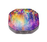 This Portable Dreamy Colorful Floral Pattern 4 Compartment Pill Pill Box Can Be Placed in A Pocket Or Wallet to Store Vitamins, Medicines Health Supplements Other Medications.