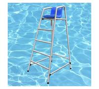 This Portable Lifeguard Chairs - Adjustable Metal Frame 4-6 FT, Comfortable ABS Seat, 660Lbs Capacity, 2-4 Step Deck, Essential Poolside Safety Gear for Lifeguards & Beaches