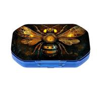 This Portable Mechanical Beepattern Compartmentalized Pillbox Can Be Placed in A Pocket Or Wallet to Store Vitamins, Medicines/Fish Oil/Health Supplements/Other Medications.