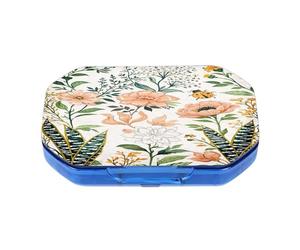 This Portable Pastoral Style Natural Flowers and Plants Pattern 6 Compartment Pill Pill Box Can Be Placed in A Pocket Or Wallet to Store Vitamins, Medicines Health Supplements Other Medications.