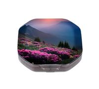 This Portable Pink Rhododendron Sunsetpattern Compartmentalized Pillbox Can Be Placed in A Pocket Or Wallet to Store Vitamins, Medicines/Fish Oil/Health Supplements/Other Medications.