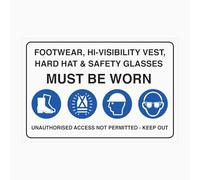 THIS PPE MUST BE WORN ON THIS SITE Sign Workplace Metal Tin Sign 8 x 12 inch for Industrial & Commercial Series