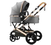 This Premium Stroller Features Dual Independent Suspension, Adjustable Handle Height, a Five-Point Safety Harness, and an Elevated seat Design seat Height: 58 cm Gray