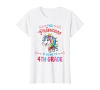 This Princess is Going to 4th Grade Back to School Girl Value Graphic T-Shirt, Women, White, M
