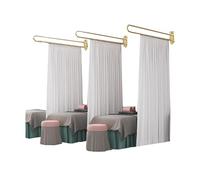 This Privacy Partition Curtain, U-shaped Room Divider, Metal Support Wall-mounted Curtain, Flat Hook Medical Curtain For Fitting Room Beauty Salon Bedroom(White,230cm/1PCS)