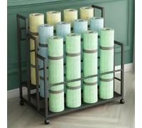 This Professional Mobile Fabric Roll Display Stand with Wheels Versatile Support for Leather Wallpaper and Film Rolls (Black 95 * 100cm/37.4 * 39.4in)