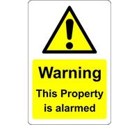 This property is alarmed Home Safety sign - Self adhesive sticker 200mm x 150mm