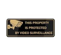 This Property Is Protected By Video Surveillance Sign For House, 10X3 Inch Acrylic Plaque With Strong Adhesives For Front Door/Wall/Window Home & Office Business Outdoor