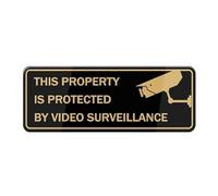 This Property Is Protected By Video Surveillance Sign For House 8X3 Inch Acrylic Plaque With Strong Adhesives Front Door Wall Window Home Office Business Outdoor