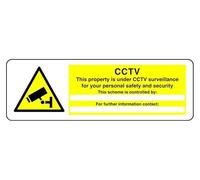This Property Is Under Cctv Surveillance For Your Personal Safety - safety sign- 3mm Aluminum Dibond for indoor/outdoor usage (600mm x 200mm) 7m Viewing Distance.
