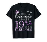 This Queen Makes 19 Look Fabulous 19th Birthday Purple Style T-Shirt
