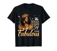 This Queen Makes 54 Look Fabulous Black Afro 54th Birthday T-Shirt