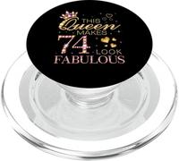 This Queen Makes 74 Look Fabulous 74th Birthday Queen B-day PopSockets PopGrip for MagSafe