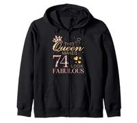 This Queen Makes 74 Look Fabulous 74th Birthday Queen B-day Zip Hoodie