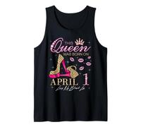 This Queen was Born on April 1 Living My Blessed Life Tank Top