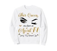This Queen Was Born On April 14 Living My Blessed Life Sweatshirt