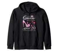 This Queen Was Born on April 20 Living My Blessed Life Zip Hoodie
