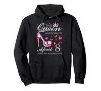 This Queen Was Born on April 8 Living My Blessed Life Pullover Hoodie