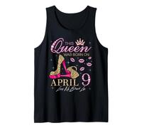 This Queen was Born on April 9 Living My Blessed Life Tank Top
