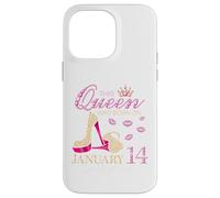 This Queen Was Born on January 14 Living My Blessed Life Case for iPhone 14 Pro Max