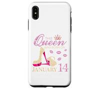 This Queen Was Born on January 14 Living My Blessed Life Case for iPhone XS Max