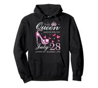 This Queen Was Born on July 28 Living My Blessed Life Pullover Hoodie