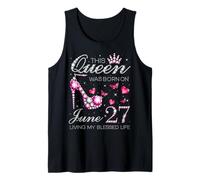 This Queen Was Born on June 27 Living My Blessed Life Tank Top