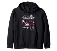 This Queen Was Born on May 19 Living My Blessed Life Zip Hoodie