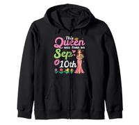 This Queen Was Born On September 10th Happy Birthday To Me Zip Hoodie