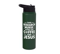 This Research Nurse Runs On Coffee and Jesus Stainless Steel Insulated Water Bottle