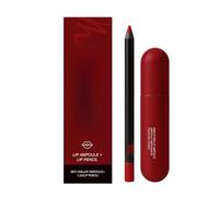 This richly colored lip serum set includes a lip serum and a lip liner. It provides long-lasting hydration, a smooth texture, and a natural finish.