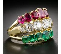 This Ring Exudes A Passionate and Magnificent Rainbow Atmosphere, Representing The Ultimate Fusion of Color and Luxury. It Is Suitable for Occasions Such As Festivals, Celebrations,