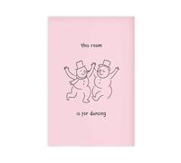 This Room Is Perfect for A Dancing Christmas. Fun Snowman Pink Holiday Party. Quirky And Minimalist. Canvas Modern Poster Wall Art Prints Paintings Living Room Bedroom Decor 20x30inch(50x75cm)
