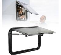 This RV Window Vent Hatch W/Awning Screen& Blind,70° Opening Angle Rv Sliding Window Camper External Push Out Style Window for Replace,for Caravan,Motorhome,Trailer,Modified Vehicle,900mm*45