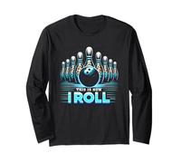 This s How I Roll Bowling Ball And Pin Leopard Print Bowler Long Sleeve T-Shirt