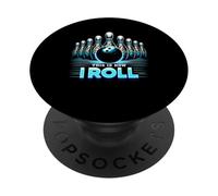 This s How I Roll Bowling Ball And Pin Leopard Print Bowler PopSockets Adhesive PopGrip
