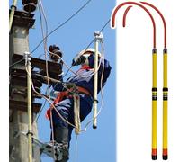 This Safety Rescue Hook,High-Voltage Insulated Rescue Hook, Telescopic 3-20 FT Electrical Safety Tool, Anti-Electrocution, Ideal for Substations & Power Lines (1 Pack, 3.3'-6.6'/100-200cm)