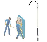 This Safety Rescue Hook,Lightweight Portable High Voltage Insulated Rescue Hook, 4-10 Ft 10kV 35kV 110kV 220kV Fiberglass Life-Saving Tool for Electric Vehicles, Electrical Safety Gear (Whit