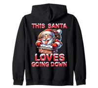This Santa Loves Going Down Funny Rude Father Christmas Zip Hoodie