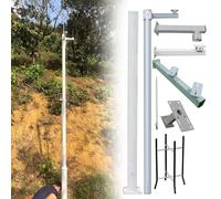 This Security Camera Pole and Mounting Arms, Upright Surveillance Post for Dome/PTZ/CCTV Cameras, Industrial Commercial Home Use, 13ft Height
