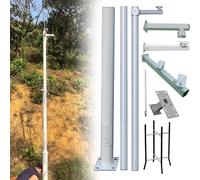 This Security Camera Pole and Mounting Arms, Upright Surveillance Post for Dome/PTZ/CCTV Cameras, Industrial Commercial Home Use, 13ft Height