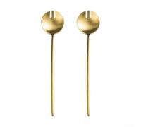 This Set Includes Two Elegant Long Handled Salad Forks Made from Strong, Rust Resistant 304 Stainless Steel (Gold)