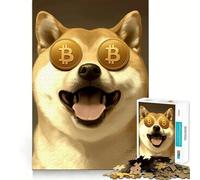 This Shiba Loves Bitcoin 1000 Piece Jigsaws for Teenagers Puzzle Memory Gain Relaxing Fun Design Assembly Warm Surprise (50x75cm)