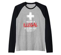 This Shirt Is Illegal Cross Christian Faith Church Raglan Baseball Tee