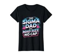 This Sigma Dad Has Mad Rizz No Cap Meme Slang - Value Graphic T-Shirt, Women, Black, M