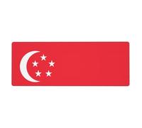 This Singapore Flag Keyboard and Mouse pad, 12x31.5 inches in Size, is Designed for Computers, Consoles, Offices, and is Also Suitable for Games and Study.